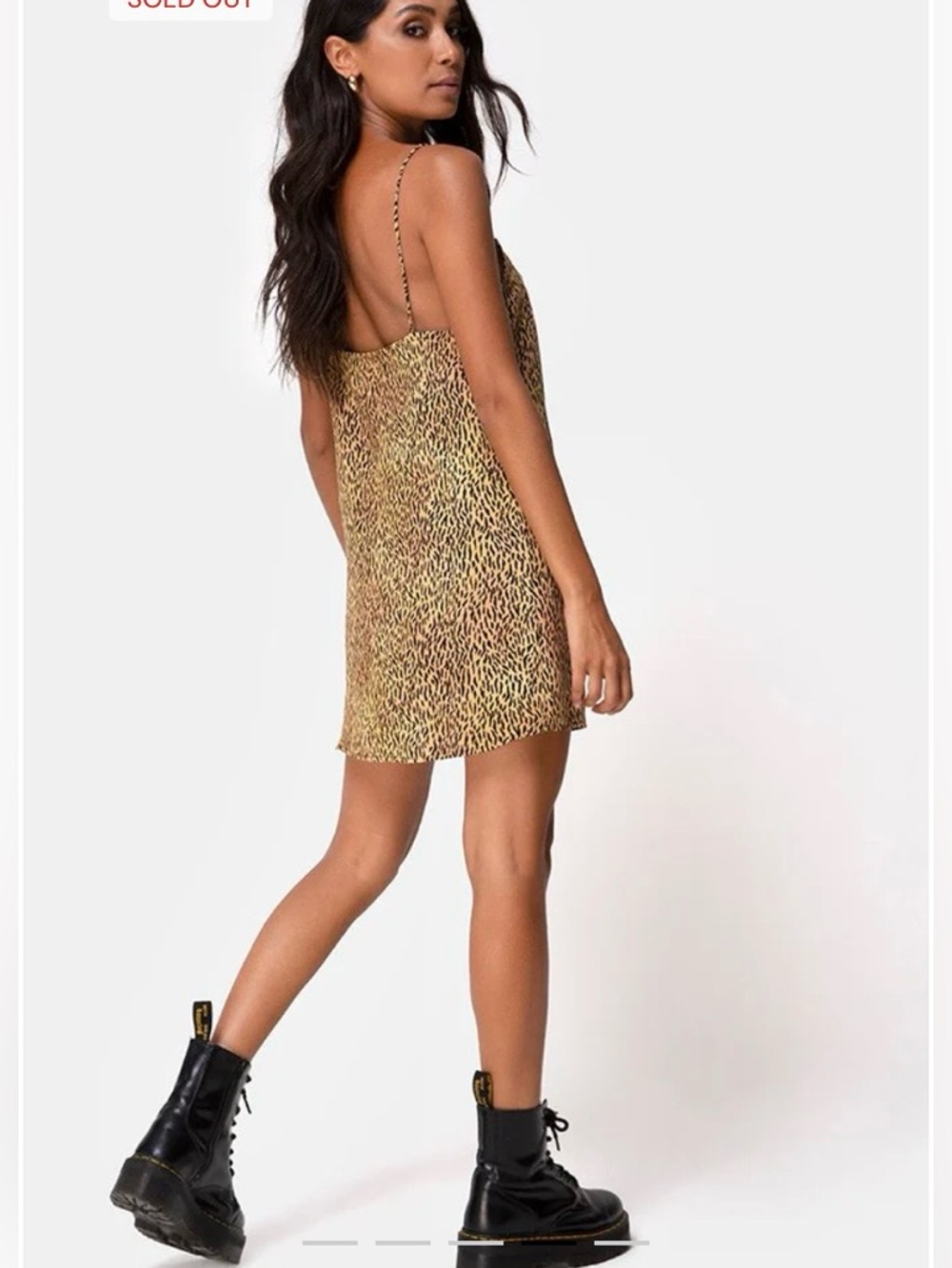 Motel Rocks Datista Slip Dress Mini Tiger Brown Animal Print Small